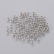 Brass Crimp Beads, Rondelle, Platinum, 3mm, Hole: 2mm(J0JMP062)