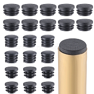 30Pcs 3 Styles Plastic Hole Plugs, Snap in Hole Plugs, Post Pipe Insert End Caps, for Furniture Fencing, Round, Black, 20~30x9.5~21mm, 10pcs/style(AJEW-GF0008-01)