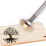 Stamping Embossing Soldering Brass with Stamp, for Cake/Wood, Tree Pattern, 50mm(AJEW-WH0123-026B)