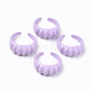Spray Painted Alloy Cuff Rings, Open Rings, Cadmium Free & Lead Free, Lilac, US Size 7 1/4(17.5mm)(RJEW-T011-33G-RS)