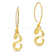 SHEGRACE 925 Sterling Silver Dangle Earrings, with S Shape Charms, Real 18K Gold Plated, 32mm(JE843A)