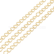 Brass Curb Chains, Long-Lasting Plated, Soldered, with Spool, Cadmium Free & Lead Free, Real 18K Gold Plated, 5x3.8x0.6mm(CHC-O001-01G)