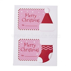 Christmas Theme Self-Adhesive Stickers, for Party Decorative Presents, FireBrick, 128x92x0.2mm, sticker: 56x84mm, 2pcs/sheet(DIY-A031-04)