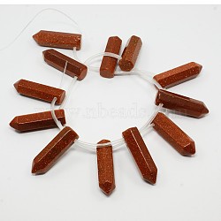 Synthetic Goldstone Pointed Bead Strands, Bullet, 30x8mm, Hole: 1mm; about 12pcs/strand, 15.1inches(G-N0038-01)