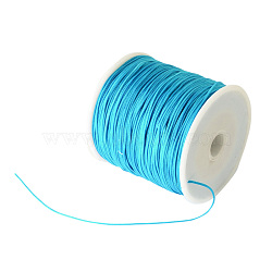 Braided Nylon Thread, Chinese Knotting Cord Beading Cord for Beading Jewelry Making, Deep Sky Blue, 0.8mm, about 100yards/roll(NWIR-R006-0.8mm-374)