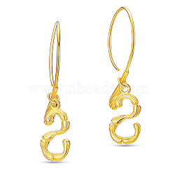SHEGRACE 925 Sterling Silver Dangle Earrings, with S Shape Charms, Real 18K Gold Plated, 32mm(JE843A)