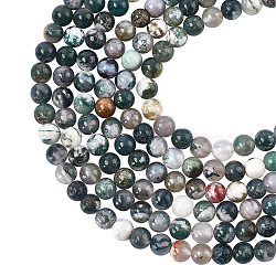 Natural Tree Agate Beads Strands, Round, 8mm, Hole: 1.2mm, about 47pcs/Strand, 15.35''(39cm), 6strands/box(G-AR0001-27)