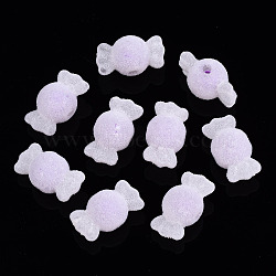 Flocky Acrylic Beads, Bead in Bead, Candy, Lilac, 11.5x21.5x12mm, Hole: 2.5mm(MACR-S275-26C)