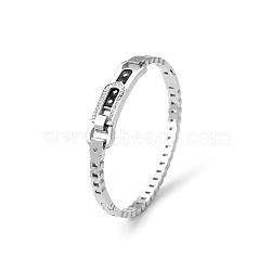 Fashionable Stainless Steel Pave Rhinestone Hinged Bangles for Women(LR5423-4)