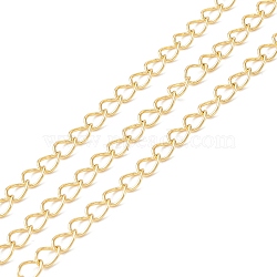 Brass Curb Chains, Long-Lasting Plated, Soldered, with Spool, Cadmium Free & Lead Free, Real 18K Gold Plated, 5x3.8x0.6mm(CHC-O001-01G)