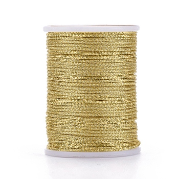 Polyester Braided Cord, with Metallic Cord, Gold, 1mm, about 7.65 yards(7m)/roll