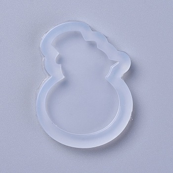 Christmas Silicone Molds, Resin Casting Molds, For UV Resin, Epoxy Resin Jewelry Making, Snowman, White, 59x47x7mm, Inner Diameter: 48x34mm