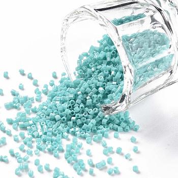 TOHO Hexagon Beads, Japanese Seed Beads, 15/0 Two Cut Glass Seed Beads, (55) Opaque Turquoise, 15/0, 1.5x1.5x1.5mm, Hole: 0.5mm, about 170000pcs/bag