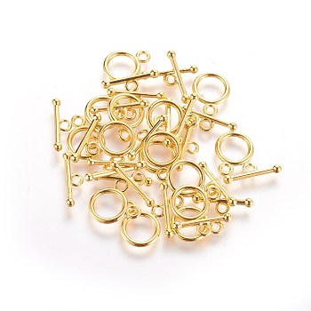 Tibetan Silver Toggle Clasps, Lead Free and Cadmium Free, Ring: 10mm wide, 14mm long, Bar: 16mm long, hole: 2mm
