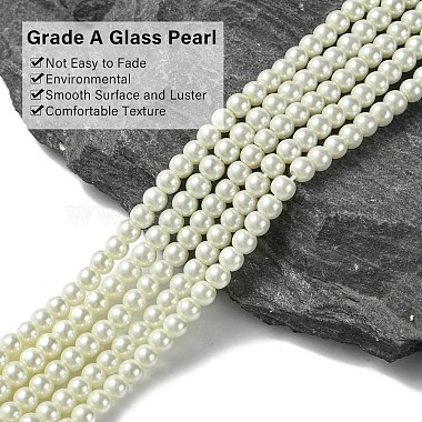 Umweltfreundliche runde Perlenstränge aus gefärbtem Glasperlen(X-HY-A002-4mm-RB001)-2