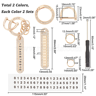 chgcraft 4 ensembles 2 couleurs kit de fabrication de porte-clés à breloques numériques à faire soi-même(DIY-CA0004-48)-2