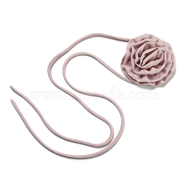Fabric Rose Tie Choker Necklaces for Women(NJEW-Z022-01L)-2