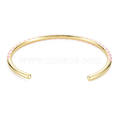 Twisted Brass Enamel Cuff Bangle(BJEW-T020-02A-NF)-2