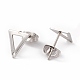 201 Stainless Steel Stud Earring Findings with Hole(EJEW-A071-29P)-2