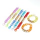 Unisex Spray Transparent Acrylic Curb Chain Bracelets(BJEW-JB06312)-1