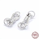 Rhodium Plated 925 Sterling Silver S-Hook Clasps(STER-I016-120B-P)-1