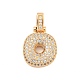 Brass Micro Pave Clear Cubic Zirconia Pendants(KK-B099-01G-O)-1