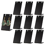 Acrylic Earring Display Stands, Rectangle, Black, 3.6x4.5x7.7cm(EDIS-WH0029-15A-WH)