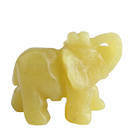 Natural Lemon Jade Carved Healing Elephant Figurines, Reiki Stones Statues for Energy Balancing Meditation Therapy, 20x40x30mm(ELEP-PW0001-54F)