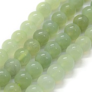 Natural New Jade Beads Strands, Round, 8mm, Hole: 0.8mm, about 49pcs/strand, 15.3 inch(39cm)(X-G-G763-09-8mm)