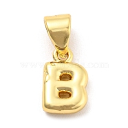 Brass Charms, Real 18K Gold Plated, Long-Lasting Plated, Lead Free & Cadmium Free, Letter Charm, Letter B, 10x6x2.5mm, Hole: 5x3.5mm(KK-Z027-14G-B)