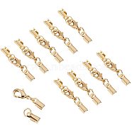 Rack Plating Brass Lobster Claw Clasps with Clip Ends, Nice for Jewelry Making, Golden, 33x4~5mm, 20sets/box(KK-PH0035-33G)