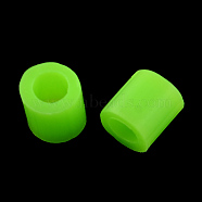 PE Fuse Beads, DIY Melty Beads, Tube, Lawn Green, 5x5mm, Hole: 3mm(X-DIY-R013-A16)