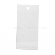 Rectangle Plastic Cellophane Bags, Self-Adhesive Sealing, with Hang Hole, Clear, 14.6x7x0.01cm(OPP-C002-07)