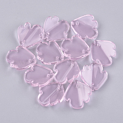 Transparent Glass Pendants, Fish, Pink, 18~18.5x17x5mm, Hole: 1mm(GGLA-S039-01H-02)