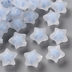 Transparent Acrylic Beads, Frosted, Bead in Bead, Star, Cornflower Blue, 14x15x8.5mm, Hole: 2mm(X-TACR-S152-02C-SS2113)