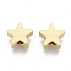 304 Stainless Steel Beads, Star, Golden, 7x8x3mm, Hole: 2mm(X-STAS-S079-184A-G)