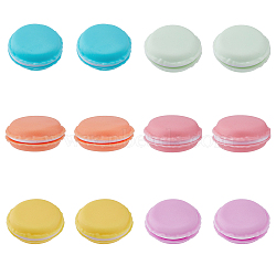 12Pcs 6 Colors  Portable PP & TPE Mini Macaron Jewelry Storage Case, Macaron Cute Pill Box, for Earrings, Rings, Bracelers, Pill Organizer Container, Mixed Color, 4.2x3.9x2cm, Inner Diameter: 2.7cm, 2pcs/color(CON-HY0001-03)