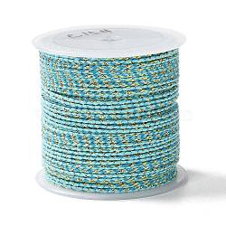 4-Ply Polycotton Cord, Handmade Macrame Cotton Rope, for String Wall Hangings Plant Hanger, DIY Craft String Knitting, Pale Turquoise, 1.5mm, about 4.3 yards(4m)/roll(OCOR-Z003-D112)