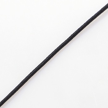 Elastic Round Jewelry Beading Cords Polypropylene Threads, Black, 1mm, 50yards/roll(150 feet/roll), 4rolls/bag or 6rolls/bag
