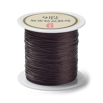 9-Ply Round Nylon Thread, with Spool, Coffee, 0.6mm, about 41.56 Yards(38m)/Roll