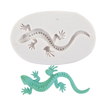 DIY Gecko Food Grade Silicone Molds, Resin Casting Molds, For UV Resin, Epoxy Resin Jewelry Making, Floral White, 75x47x9mm, Inner Diameter: 64x24mm