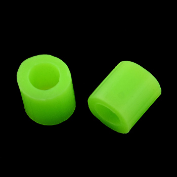 PE Fuse Beads, DIY Melty Beads, Tube, Lawn Green, 5x5mm, Hole: 3mm