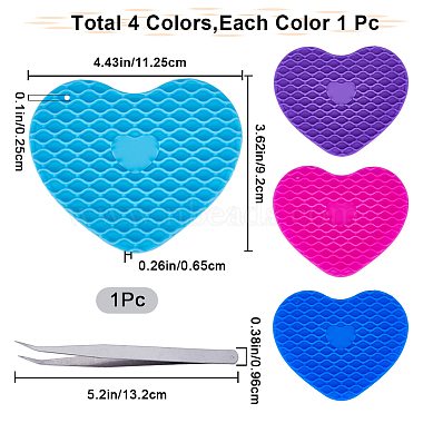 4pcs 4 couleurs tapis de tasse en silicone résistant à la chaleur(AJEW-GF0008-28B)-2
