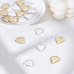 20Pcs 2 Colors Rack Plating Hammered Alloy Pendants, Cadmium Free & Lead Free, Heart, Mixed Color, 20x16x2mm, Hole: 2mm, 10pcs/color(FIND-LP0005-50)