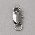 Brass Lobster Claw Clasps, with Jump Rings, Platinum, 12x6x2.5mm, Hole: 3mm(FIND-WH0110-859B-P)