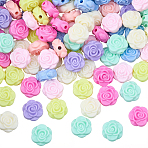 100Pcs Opaque Acrylic Beads, Flower, Mixed Color, 16x8mm, Hole: 2.3mm(MACR-SP0002-15)