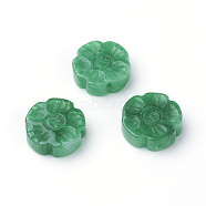 Natural Myanmar Jade/Burmese Jade Beads, Dyed, Flower, 12x3.5mm, Hole: 1mm(G-E418-05)