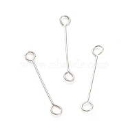 316 Surgical Stainless Steel Eye Pins, Double Sided Eye Pins, Stainless Steel Color, 15x2.5x0.4mm, Hole: 1.5mm(STAS-P277-A01-P)