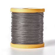 Round Waxed Polyester Cord, Micro Macrame Cord, Leather Sewing Thread, for Bracelets Jewelry Making, Beading Crafting Macrame, Gray, 0.65mm, about 164.04 yards(150m)/roll(YC-E004-0.65mm-N622)