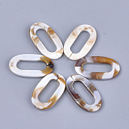 Acrylic Linking Rings, Quick Link Connectors, For Jewelry Chains Making, Imitation Gemstone Style, Oval, Floral White, 36.5x21x3.5mm, Hole: 24.5x8.5mm, about: 290pcs/500g(OACR-S021-30K)